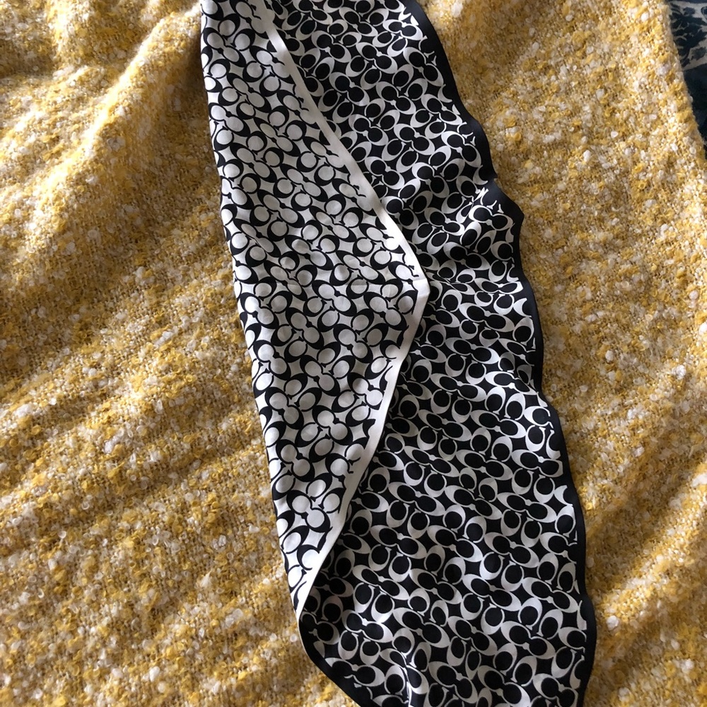 Black & White Coach Silk Scarf - Picture 3 of 4